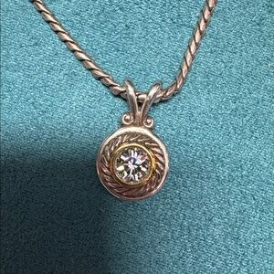 Elegant Brighton Silver Necklace with Gold Accents